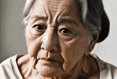 慈眉善目的老奶奶人物肖像图5高清图片