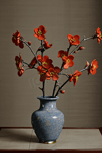 陶瓷花瓶里插着美丽的鲜花摄影配图5