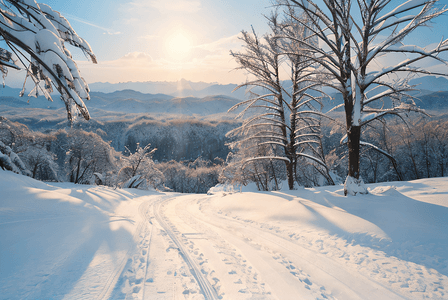 aigc雪景摄影照片_冬季户外白色雪景图片3