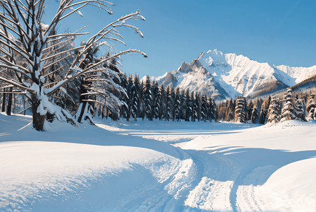 高山雪景摄影照片_冬日阳光下的高山雪景图5摄影照片