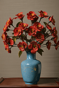 陶瓷花瓶里插着美丽的鲜花摄影图5