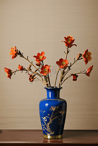 陶瓷花瓶里插着美丽的鲜花摄影图4