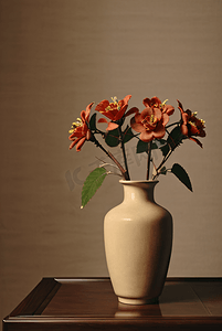 复古花瓶里插着美丽的花朵摄影照片7