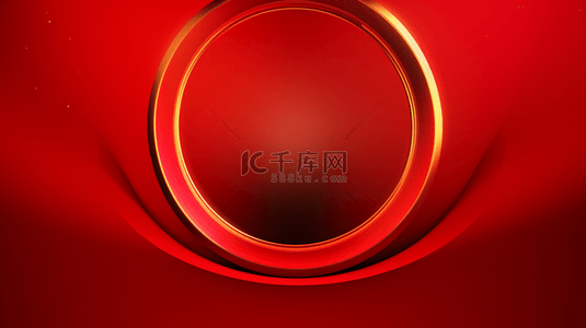 中国红简约圆环装饰背景21
