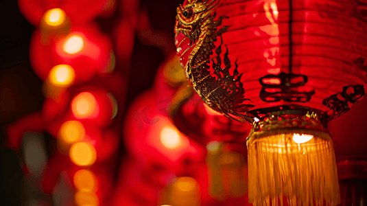 红灯笼背景摄影照片_春节装饰红灯笼背景11
