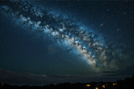 夜晚浩瀚的蓝色星空摄影图9