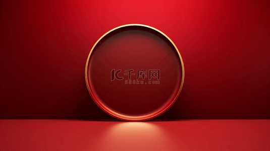 中国红简约圆环装饰背景29