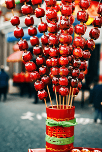 街景摄影图摄影照片_热闹新年路边冰糖葫芦图高清摄影图