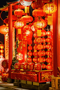 春节街道上挂的红灯笼摄影图45