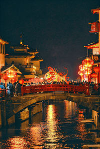 中国传统过年春节热闹灯会摄影图片4