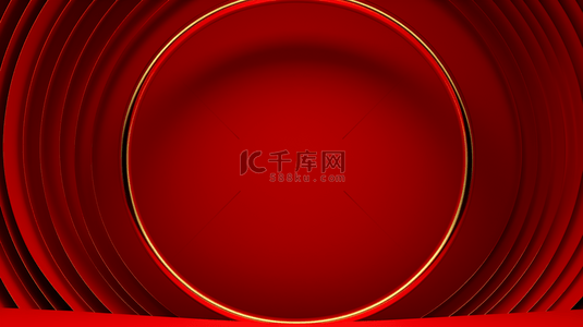 中国红简约圆环装饰背景25