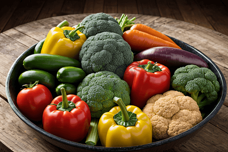 碗盘里的新鲜蔬菜图3高清图片