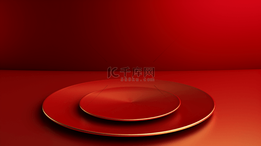 中国红简约圆环装饰背景10