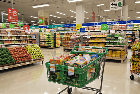 超市货架上的新鲜蔬菜水果摄影配图6