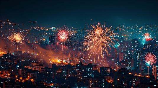 新年跨年背景图片_夜空中美丽绚烂的烟花10
