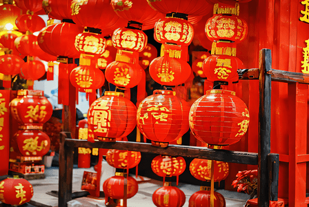 喜庆传统中国风红色灯笼摄影图4