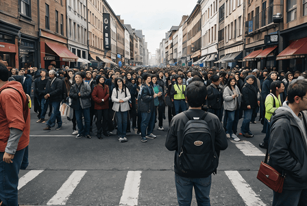 白天街上拥挤的人群摄影图9