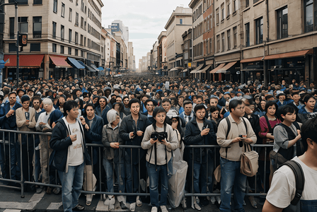 白天街上拥挤的人群摄影图片4