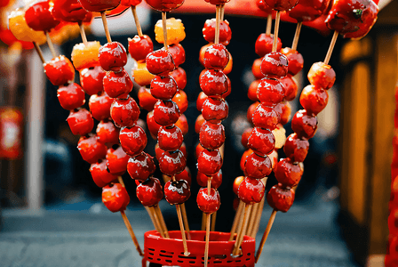 红色9摄影照片_北京特色小吃冰糖葫芦摄影图9