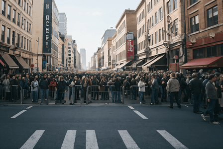 白天街道上拥挤的人群摄影照片5