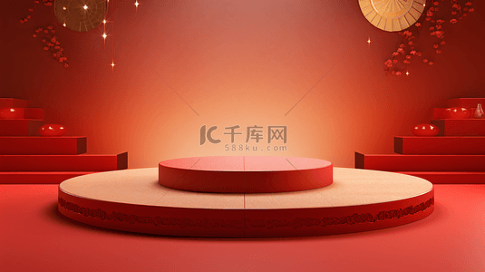 中国传统节日封面背景图片_春节年货电商展示场景189