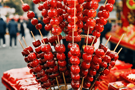 一串冰糖葫芦摄影照片_北京特色小吃冰糖葫芦摄影图7