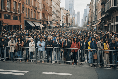白天街道上拥挤的人群摄影图6