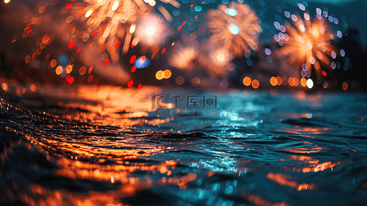 新年跨年背景图片_夜空中美丽绚烂的烟花24