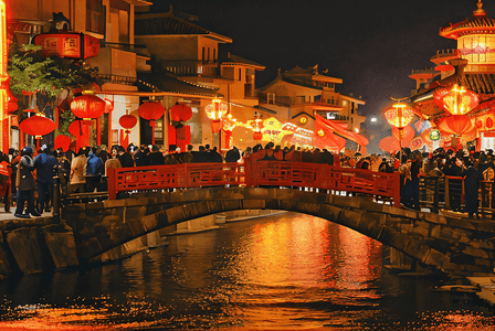 龙年标题摄影照片_新年夜晚逛灯会看鱼灯摄影配图8