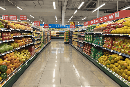 超市货架上的新鲜蔬菜水果摄影照片9
