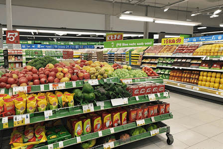 超市货架上的新鲜蔬菜水果摄影配图7