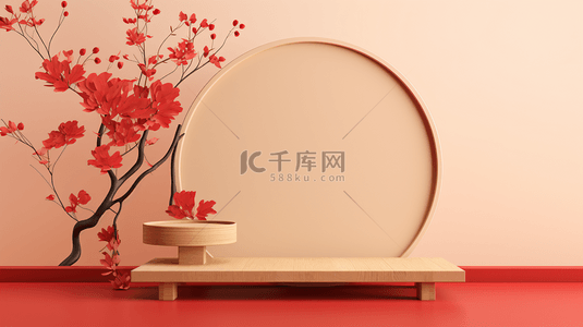 中国传统节日封面背景图片_春节年货电商展示场景227