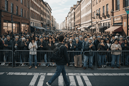 白天街道上拥挤的人群摄影配图5