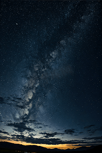 夜晚广袤无垠的星空图1摄影照片