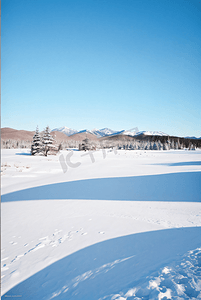 雪地雪景摄影照片_冬天冬季寒冷白色雪景图207高清摄影图