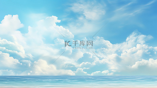 大海天空蓝天背景图片_大海海边天空白云素材