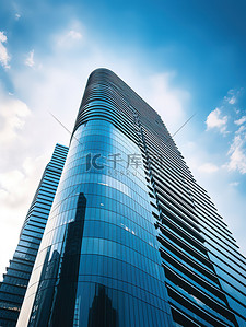 城市高楼建筑仰拍背景素材