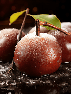 冬天水果摄影照片_营养美味的水果冻梨25