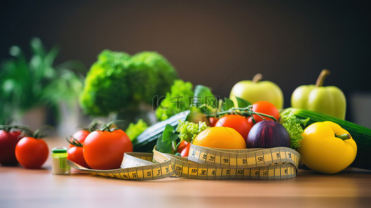 健康营养理念蔬菜水果背景图
