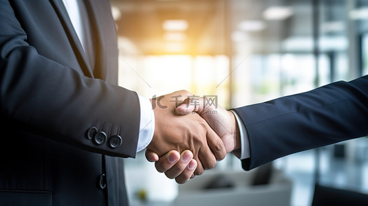 企业文化背景图片_握手的商务人士办公室背景