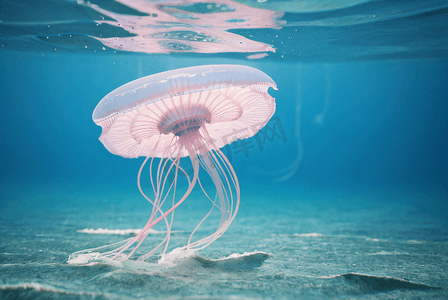 海洋里发光的水母摄影图片4