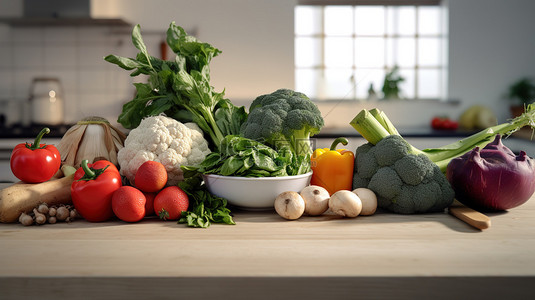 减肥,背景图片_餐桌上的水果和蔬菜背景图片