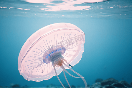 海洋里发光的水母摄影配图9