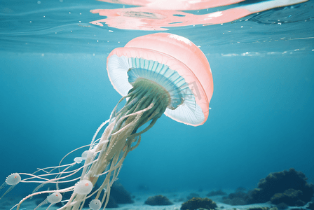 海洋里发光的水母摄影图4