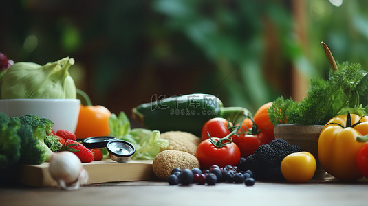 新鲜蔬菜水果背景图片_健康营养理念蔬菜水果图片