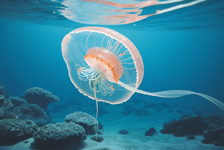 海洋里发光的水母摄影图7