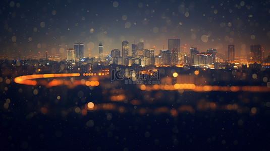 梦幻城市背景图片_梦幻夜幕下的城市背景素材