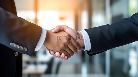 企业文化背景图片_握手的商务人士办公室背景图