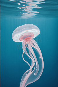 高脚杯透明摄影照片_美丽的水母在水里游动图3高清图片