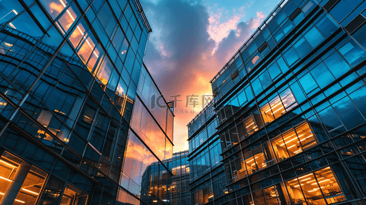 背景夕阳背景图片_现代化高端商务公司办公大楼玻璃背景图1